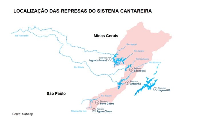 As represas Jaguari e Jacareí são as maiores que compõem o Sistema Cantareira As represas Jaguari e Jacareí são as maiores que compõem o Sistema Cantareira