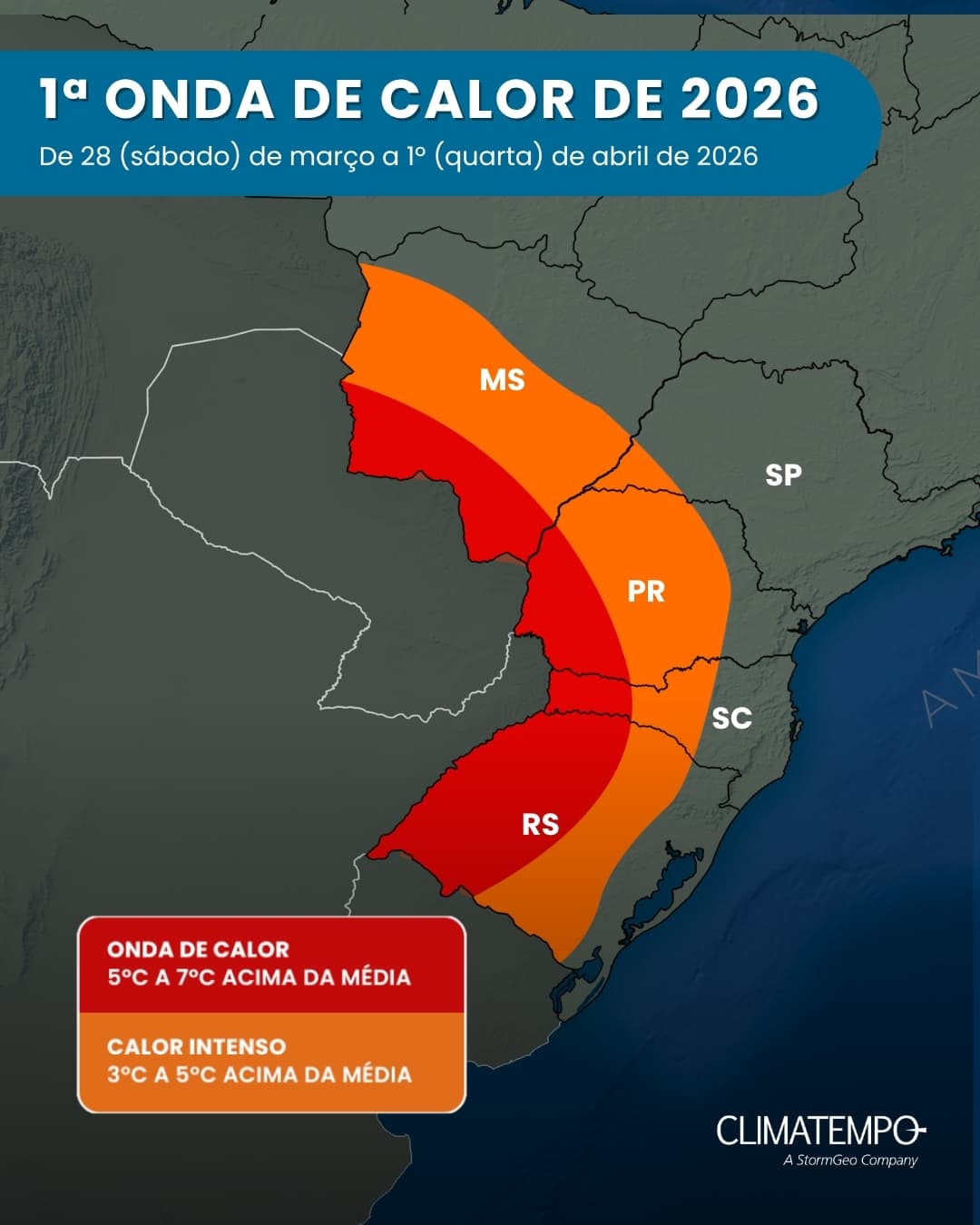 Imagem da notícia Primeira onda de calor de 2026 atinge áreas do Sul e do Mato Grosso do Sul Imagem da notícia Primeira onda de calor de 2026 atinge áreas do Sul e do Mato Grosso do Sul
